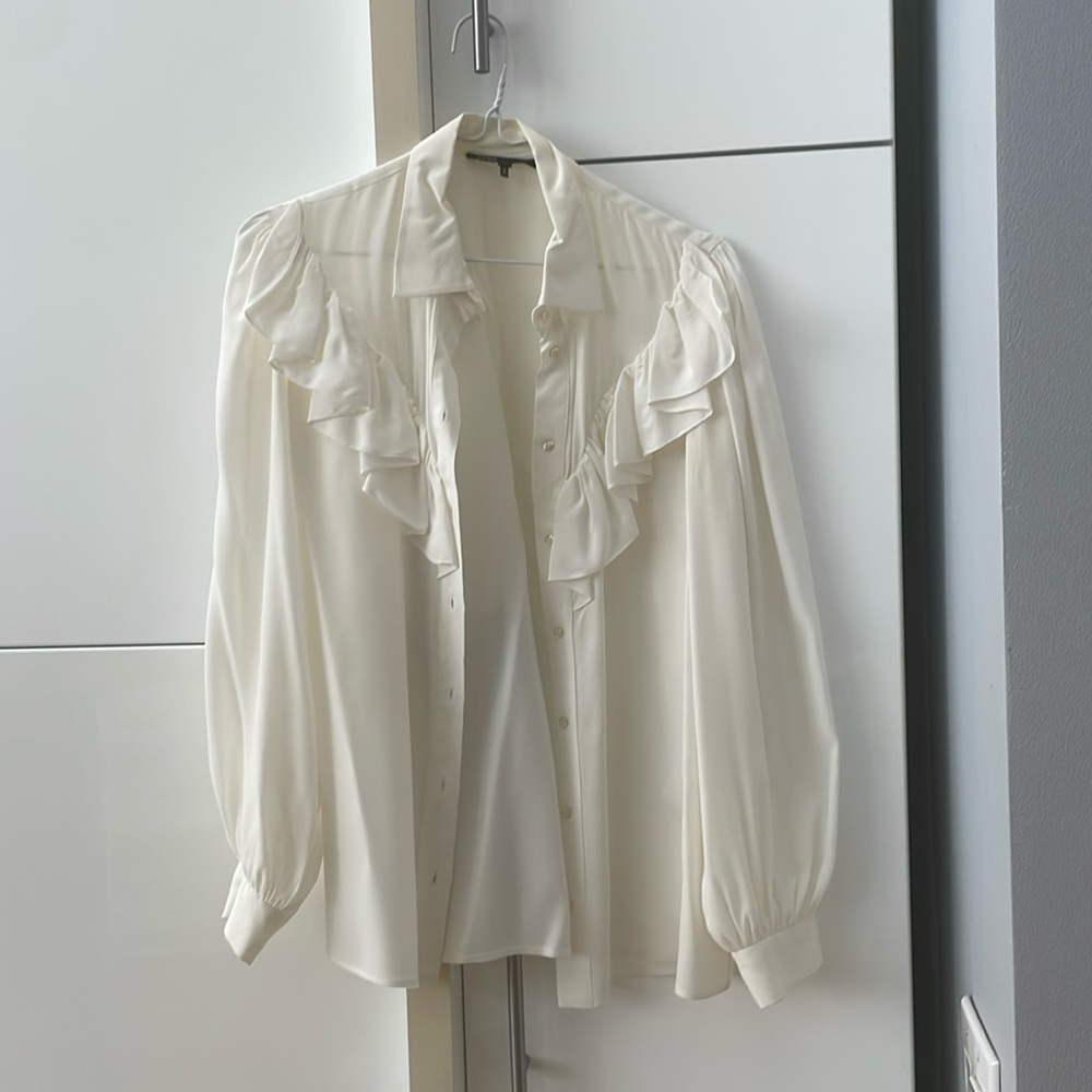 Maje silk ruffled blouse in size 1